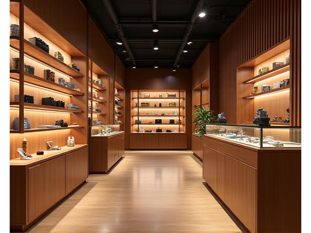 Houten interieur voor boetiekwinkel