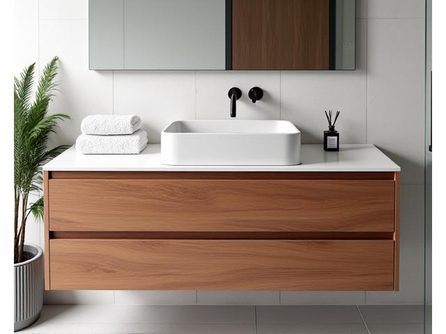 Maatwerk badkamermeubel van teak