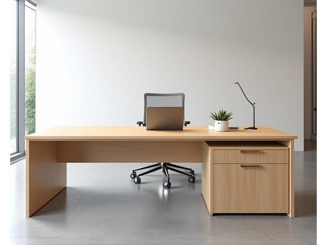 Groot kantoorbureau van esdoornhout